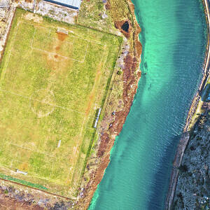 Hajduk Split Poljud stadium aerial view Art Print by Brch Photography -  Fine Art America
