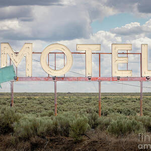 Old Neon Motel Sign Along HWY 2 by Cindy Shebley