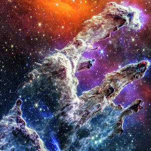 Pillars of Creation Eagle Nebula From NASA James Webb Space Telescope by Carol Japp