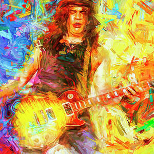 Slash, Guitarist, Guns N' Roses Acrylic Print by Mal Bray - Fine