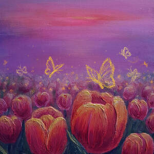 Twilight on Tulip Field by Yoonhee Ko