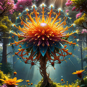 Sunlit Fantasy Flower in Forest by Tricky Woo