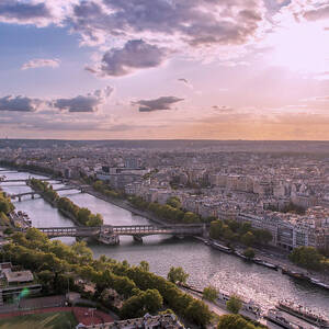 Sunset Over the Seine from the Eiffel Tower by John Twynam