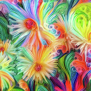 The Joy of Gardening - Dahlia Flowers by Peggy Collins