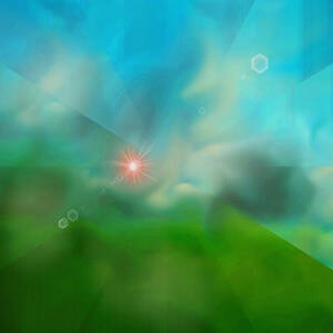 The Sheepfold- Abstract Glitch Art with Lens Flare by Shelli Fitzpatrick