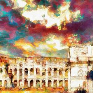 This Abstract Colosseum Art Will Transform Your Space into a Reflection of Rome's Majestic Beauty. by Stefano Senise