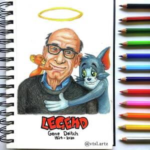 Tom and Jerry with Gene Deitch Pencil Colour Artwork Drawing by Vatsal  Singh - Pixels