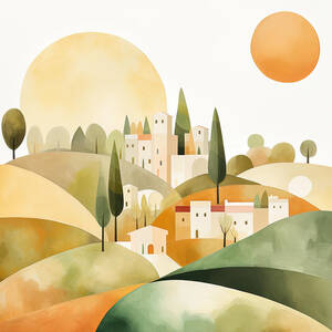 Tuscany Modern Art by Lourry Legarde
