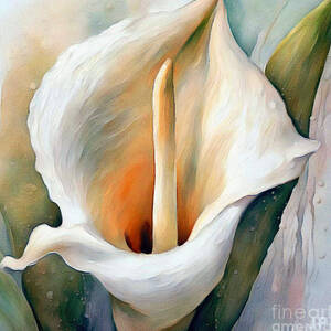 White Abstract Calla Lily, No. 1 by J Paul DiMaggio