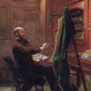 Worthington Whittredge in His Tenth Street Studio by Emanuel Gottlieb Leutze