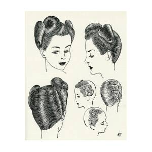 During The 1940s, Elaborate Hair Drawing by Mary Evans Picture Library -  Pixels