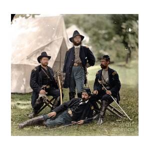 8x10 US Civil War Photo Union 4th Penn PA Cavalry Officers Westover Landing 