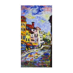 Annecy France Canal and Bistros Impressionism Knife Oil Painting ...