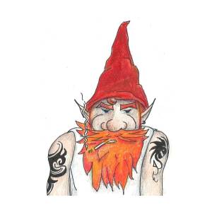 Bad Ass Gnome Drawing By Tracy Fitzgerald