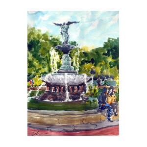 Bethesda Fountain, Central Park, New York City watercolor - Heidi