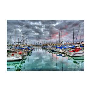 Boat Harbor Stormy Sunset in Oceanside California Photograph by Christy ...