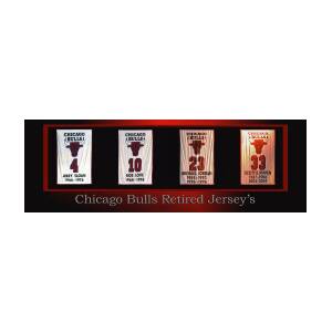 Chicago Bulls Retired Jerseys Banners Mixed Media by Thomas Woolworth -  Fine Art America