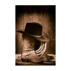 Cowboy Hat and Boots Metal Print by Olivier Le Queinec - Fine Art America