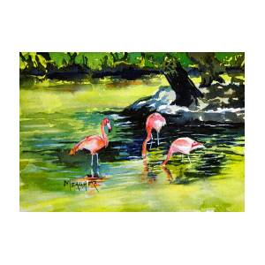Flamingos At The St Louis Zoo Painting by Spencer Meagher