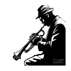Jazz Trumpet Player-vector Illustration Digital Art by Isaxar - Fine ...