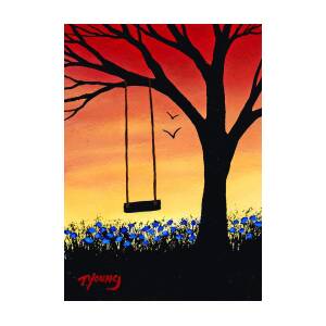 Tree Swing Modern Folk Art Print of Todd Young painting Last Days of Summer