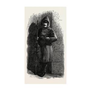 Night Watchman With Lantern And Cane Stock Illustration - Download Image  Now - 1899, Adult, Adults Only - iStock
