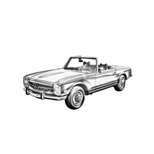 Mercedes Benz 280 SL Convertible Illustration Photograph by Keith