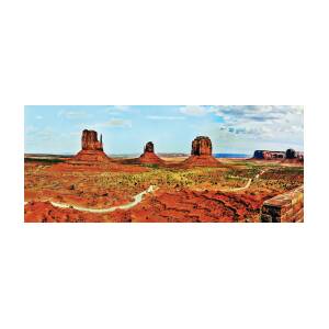 Monument Valley Mittens CourtHouse Panorama Photograph by Bob and ...