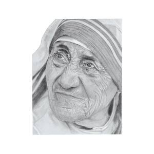 Mother Teresa Handmade Sketch On A4 Size Paper-saigonsouth.com.vn