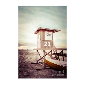 Newport Beach Lifeguard Tower 20 Vintage Picture Photograph by Paul ...