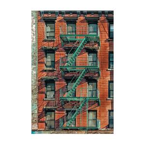 NYC Fire Escape - Stairs and Shadows in Color Photograph by Lindley ...