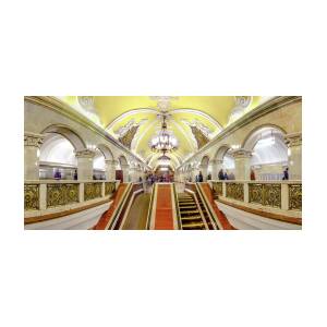 Panoramic View - Moscow Metro Escalator by Mordolff