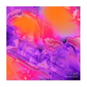 Colorful Purple/Pink im busy Geometric Abstract 4x4 Print, PsYchEdELiC FiNE aRT Print, Framed Digital Art :