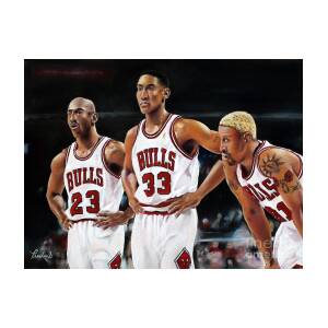 Threepeat - Chicago Bulls - Michael Jordan Scottie Pippen Dennis