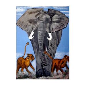 Trampling Elephant Painting by Nora Shepley - Fine Art America