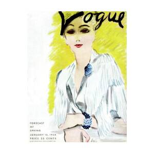 Vogue Magazine Cover Featuring A Woman Wearing Photograph by Carl Oscar ...