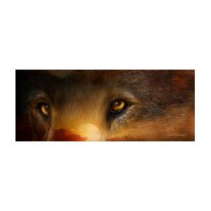 Wild Eyes - Red Wolf Mixed Media by Carol Cavalaris - Fine Art America