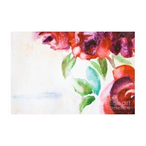Background with rose flowers Painting by Regina Jershova - Fine Art America