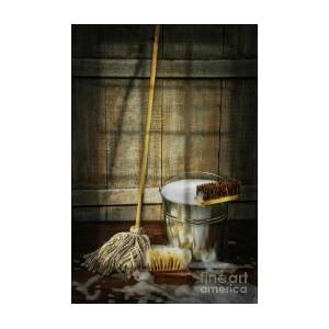 Mop with bucket and scrub brushes Poster by Sandra Cunningham - Fine Art  America