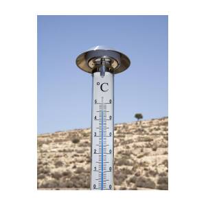 Outside Temperature Thermometer, Crete by David Parker