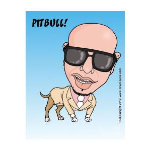 Pitbull Rapper Caricature Digital Art by Rick Enright - Pixels