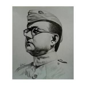 Portrait of Netaji Painting by Young Artist Saumi Dhara
