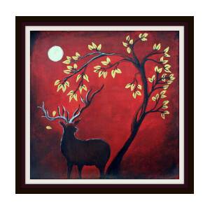 Uitgelezene Acrylic On Canvas, Red Painting , Deer Painting Original , Modern PF-49