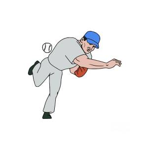 Baseball Player Batting Ball Cartoon by patrimonio