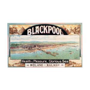 Blackpool seaside health and pleasure retro vintage style metal wall plaque sign