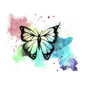 Butterfly in Watercolor and India Ink Painting by Emily Page - Fine Art  America