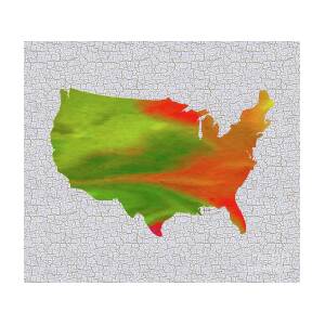 Colorful Art USA Map Painting by Saribelle Rodriguez
