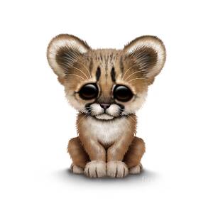 Cute Baby Cougar Cub Digital Art by Jeff Bartels - Pixels