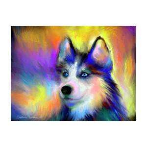 Electric Siberian Husky dog painting Painting by Svetlana Novikova ...