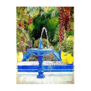 Fontaine - Jardin Majorelle - Marrakech Painting by Francoise Chauray -  Pixels